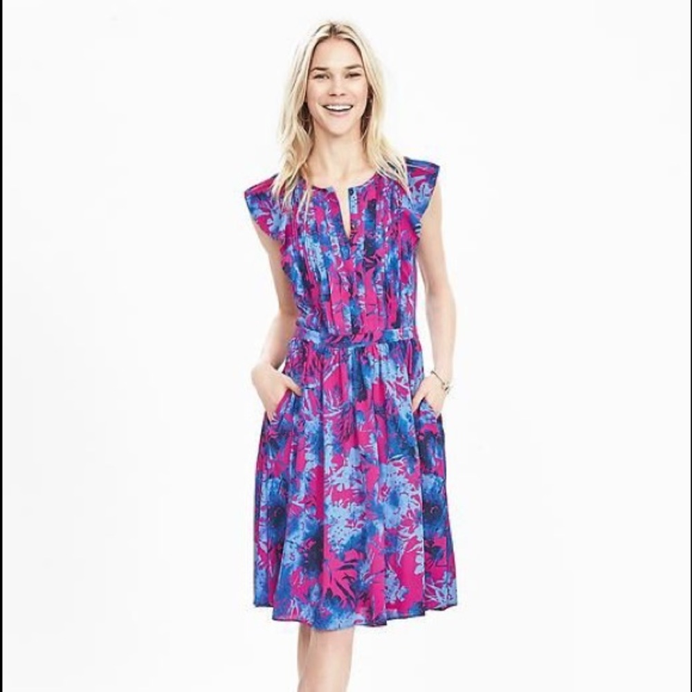 Banana Republic pink and blue floral dress